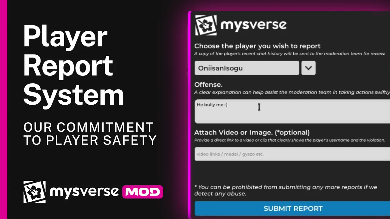 Fostering a safer community: Introducing the MYSverse Player Reporting System